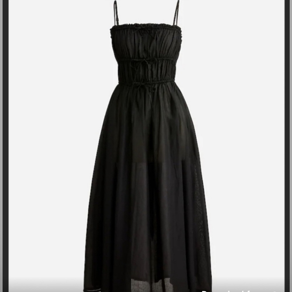 NWT** JCrew Black Spaghetti Strap Dress